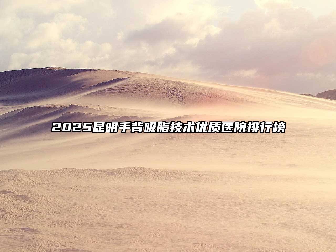 2025昆明手背吸脂技术优质医院排行榜