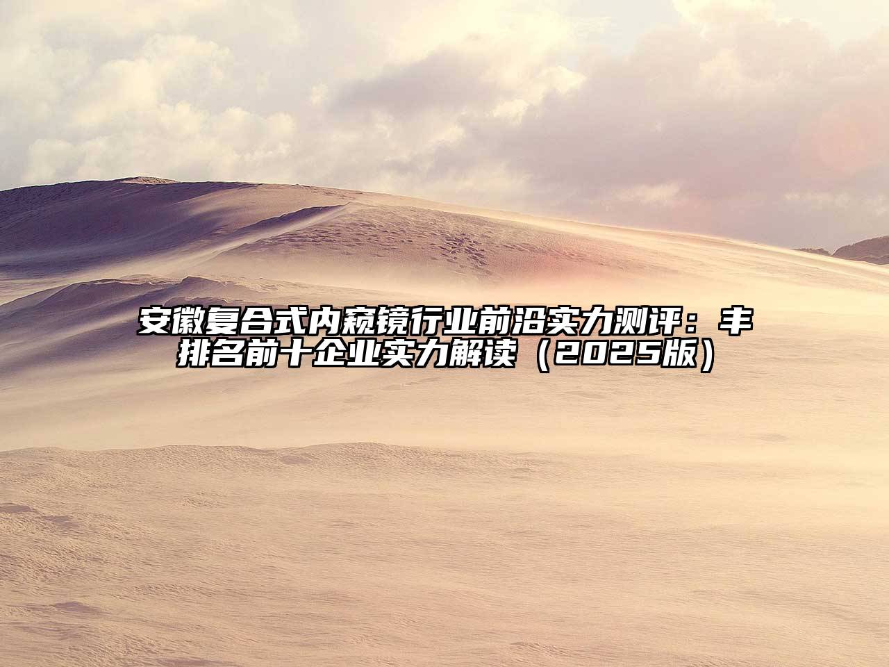 安徽复合式内窥镜行业前沿实力测评：丰排名前十企业实力解读2025年