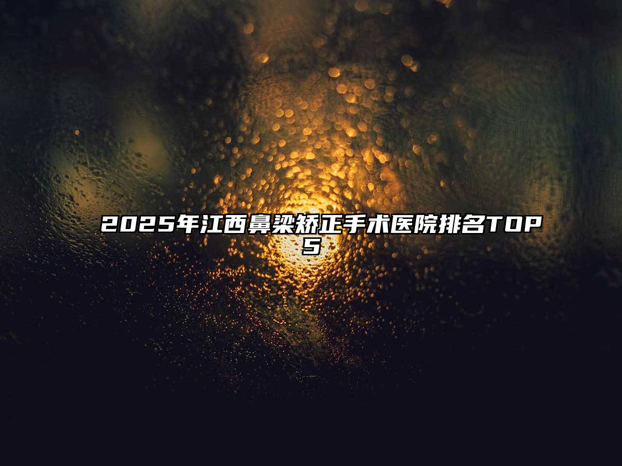 2025年江西鼻梁矫正手术医院排名TOP5